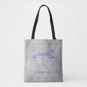 Lila Dragonfly Damask Tasche (Vorderseite)