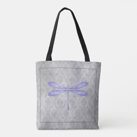 Lila Dragonfly Damask Tasche (Rückseite)