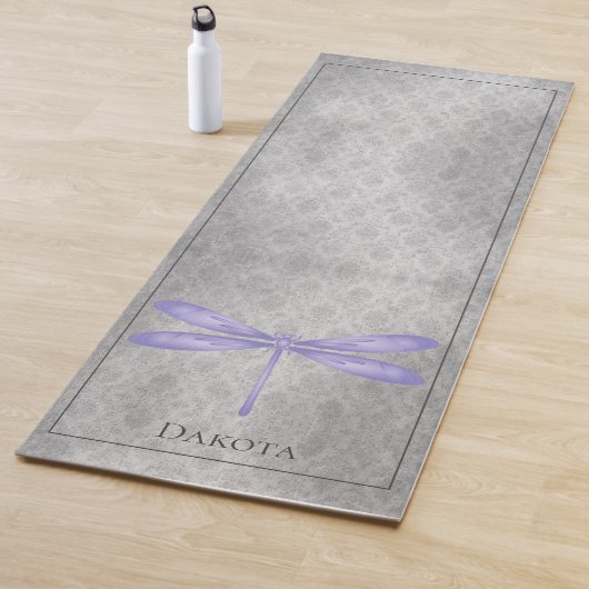 Lila Dragonfly Damask Yogamatte (Beispiel)