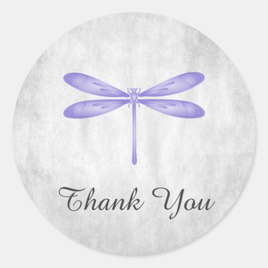 Lila Dragonfly Danke Stickers (Vorderseite)