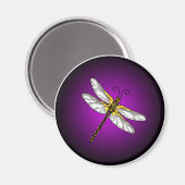 Lila Dragonfly Dragonflies Magnet (Vorderseite/Rückseite)