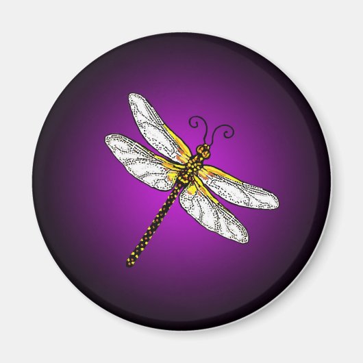 Lila Dragonfly Dragonflies Magnet (Vorne)