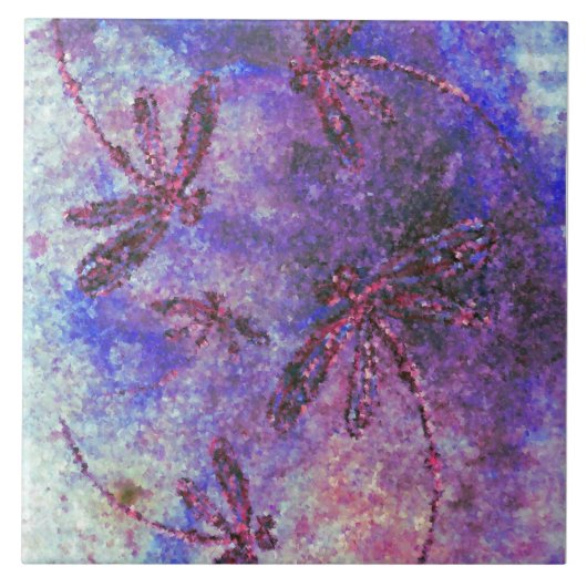 Lila Dragonfly Haze Fliese (Vorderseite)