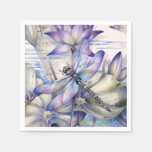 Lila Dragonfly Napkin Serviette (Vorderseite)