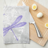 Lila Dragonfly Personalisiert Küchentücher (Viertel Falte)