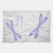 Lila Dragonfly Personalisiert Küchentücher (Horizontal)
