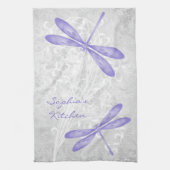 Lila Dragonfly Personalisiert Küchentücher (Vertikal)