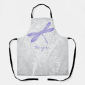 Lila Dragonfly-Personalisierte All-over-Print-Schü Schürze (Vorderseite)