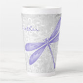 Lila Dragonfly Personalisierte Latte-Tasse Milchtasse (Vorderseite)