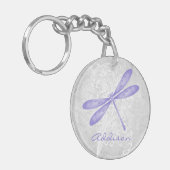 Lila Dragonfly Personalisierter Akryllischer Schlü Schlüsselanhänger (Vorderseite links)