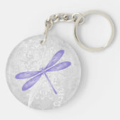 Lila Dragonfly Personalisierter Akryllischer Schlü Schlüsselanhänger (Rückseite)