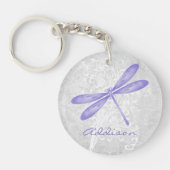 Lila Dragonfly Personalisierter Akryllischer Schlü Schlüsselanhänger (Vorderseite)