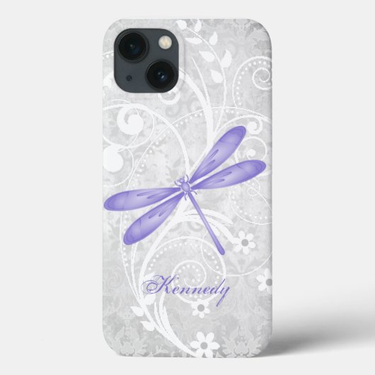 Lila Dragonfly-Personalisierter iPhone-X-Fall Case-Mate iPhone Hülle (Rückseite)