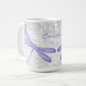 Lila Dragonfly Personalisierter Kaffee Tasse (Vorderseite Links)