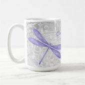 Lila Dragonfly Personalisierter Kaffee Tasse (Links)