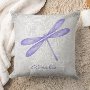 Lila Dragonfly-Personalisierter Kissen