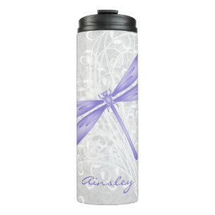 Lila Dragonfly Personalisierter Thermaltumbler Thermosbecher