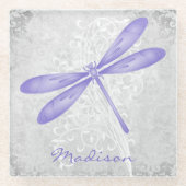 Lila Dragonfly-Personalisierter Untersetzer (Vorderseite)