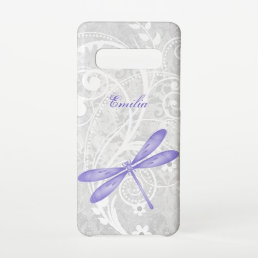 Lila Dragonfly Personalize Samsung Galaxy Fall Samsung Galaxy Hülle (Rückseite)