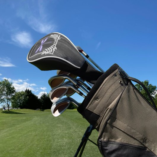 Lila Dragonfly Rustikaler Golf Head Cover Headcover