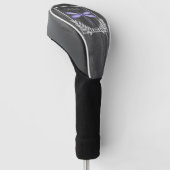 Lila Dragonfly Rustikaler Golf Head Cover Headcover (angewinkelt)