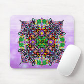 Lila Dragonfly Themed Mandala Colorful Mousepad (Mit Mouse)