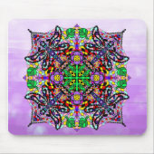 Lila Dragonfly Themed Mandala Colorful Mousepad (Vorne)