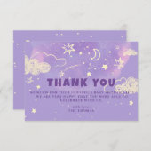 Lila Dream Baby Dusche Vielen Dank Dankeskarte (Vorne/Hinten)