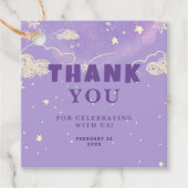 Lila Dream Baby Dusche Vielen Dank Geschenkanhänger (Vorderseite)