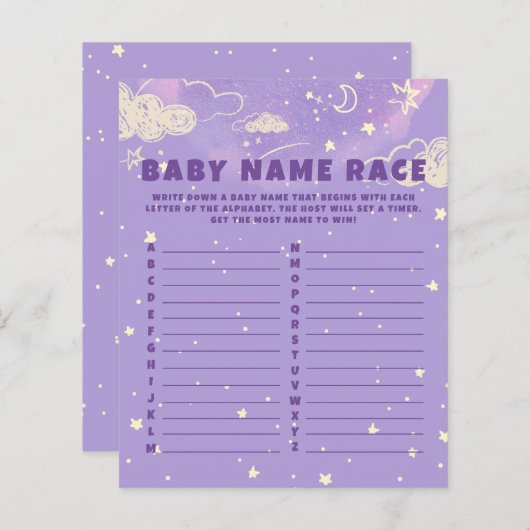 Lila Dream Baby Name Race Baby Duschspiel (Vorne/Hinten)