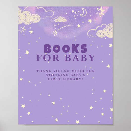 Lila Dream Book for Baby Shower Poster (Vorne)