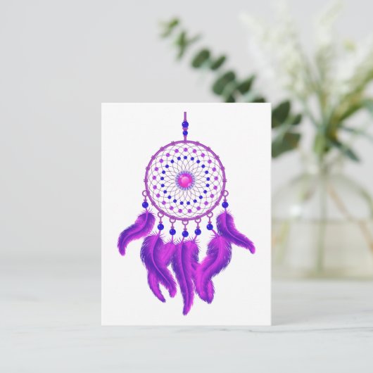 Lila Dream Catcher Postkarte (Stehend Vorderseite)