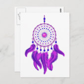 Lila Dream Catcher Postkarte (Vorne/Hinten)