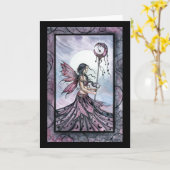 Lila Dream Fairy Grußkarte Karte (Gelbe Blume)