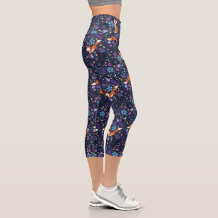 Lila Dreamvolk-Füchse Capri Leggings