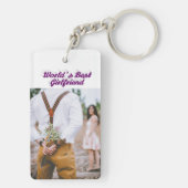 Lila Drehbuch für Girlfriend Foto Schlüsselanhänger (Rückseite)