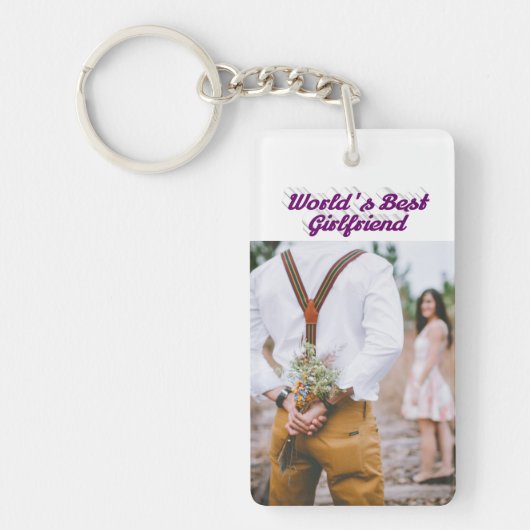 Lila Drehbuch für Girlfriend Foto Schlüsselanhänger (Vorderseite)