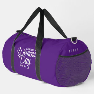 Lila Drehbuch Internationaler März zum Frauentag 8 Duffle Bag