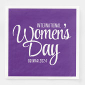 Lila Drehbuch Internationaler März zum Frauentag 8 Serviette (Vorderseite)