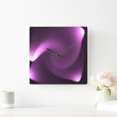 Lila Drehleuchten Quadratische Wanduhr (Zuhause)