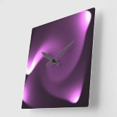 Lila Drehleuchten Quadratische Wanduhr (Winkel)