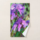 Lila Drehung und Shout Hydrangea-Blume Badhandtuch Set (Handtuch)