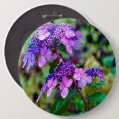 Lila Drehung und Shout Hydrangea-Blume Button (Vorne & Hinten)