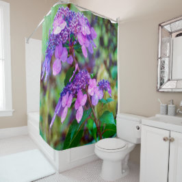 Lila Drehung und Shout Hydrangea-Blume Duschvorhang