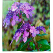 Lila Drehung und Shout Hydrangea-Blume Duschvorhang (Vorderseite)