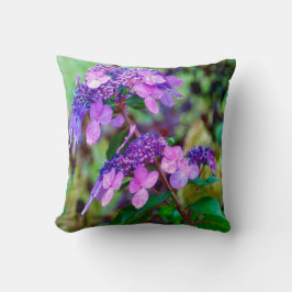 Lila Drehung und Shout Hydrangea-Blume Kissen
