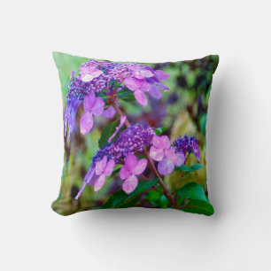 Lila Drehung und Shout Hydrangea-Blume Kissen