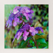 Lila Drehung und Shout Hydrangea-Blume Puzzle (Vertikal)