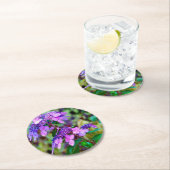 Lila Drehung und Shout Hydrangea-Blume Runder Pappuntersetzer (Vor Ort)