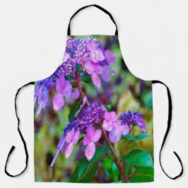 Lila Drehung und Shout Hydrangea-Blume Schürze